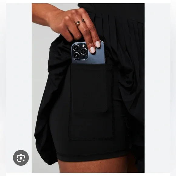 Fabletics Hot Shot Pleated Classic Mini Athletic Dress Black Size M - Picture 3 of 8